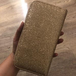 Gold glitter wallet
